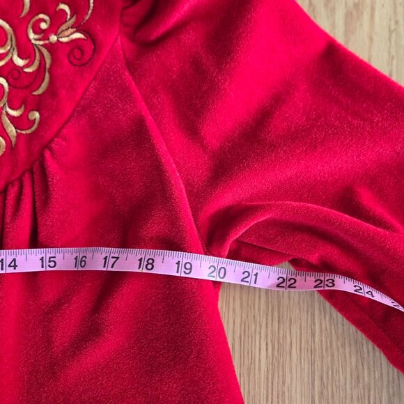 Vintage Vanity Fair Red Embroidered Zip Robe – Medium - Picture 7 of 8